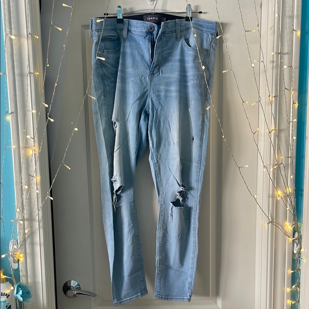 Torrid Light Blue Distressed Jeans